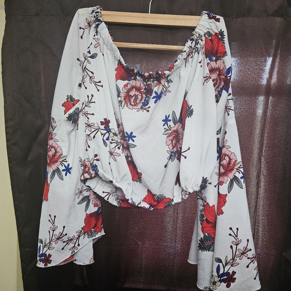 Off shoulder Long sleeve Crop